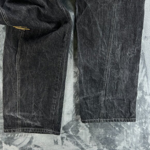Akademiks Jeans Baggy Denim Men 40 x 35 Vintage Y2K Rap Hip Hop Black Gray Gold - Picture 14 of 16